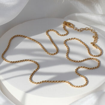 18ct Gold Plated Silver Or Silver Rope Chain Necklace, 3 of 7