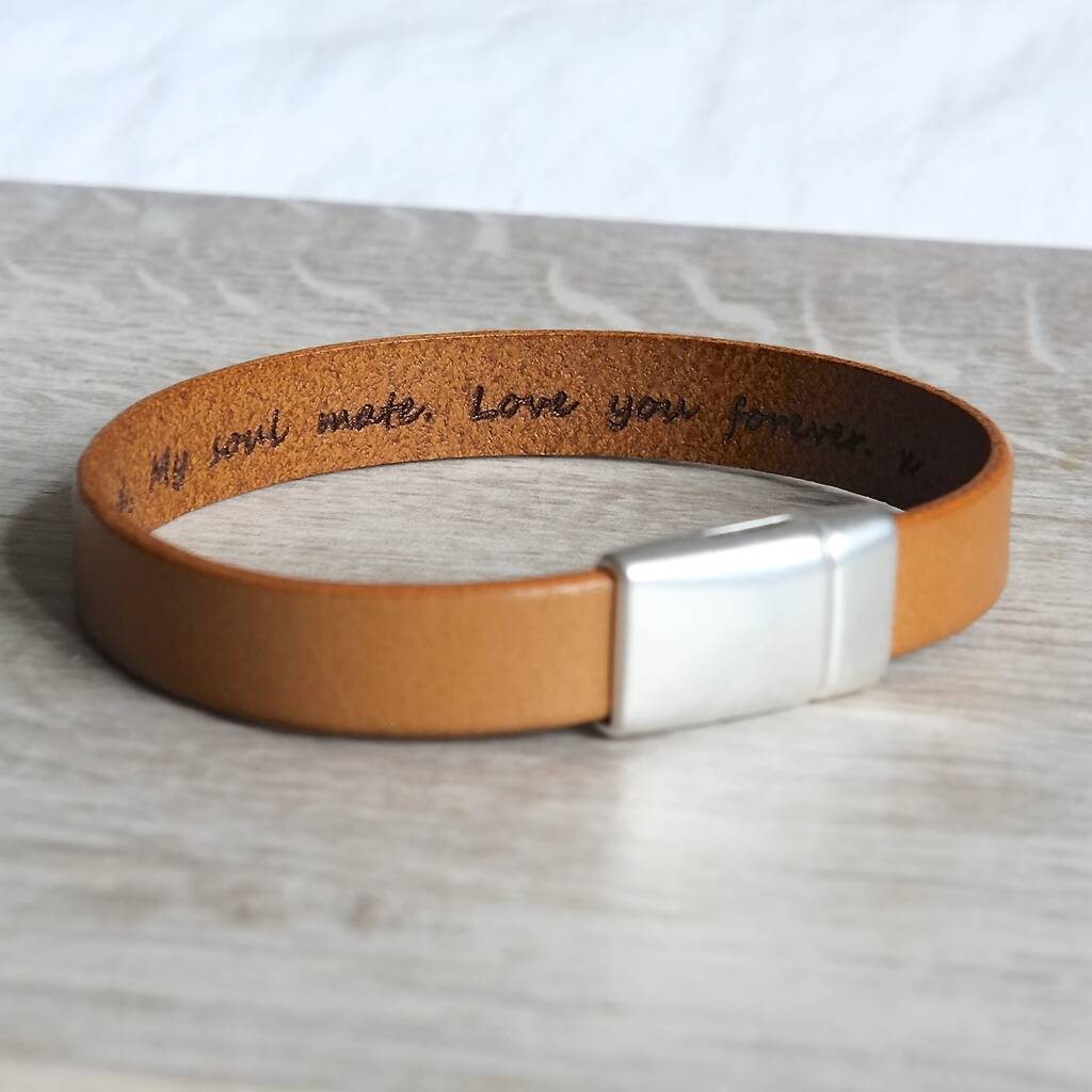 Personalised Engraved Real Leather Bracelet By Gracie Collins