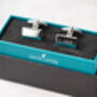 Personalised Silver Rectangle Cufflinks And Gift Box, thumbnail 3 of 8
