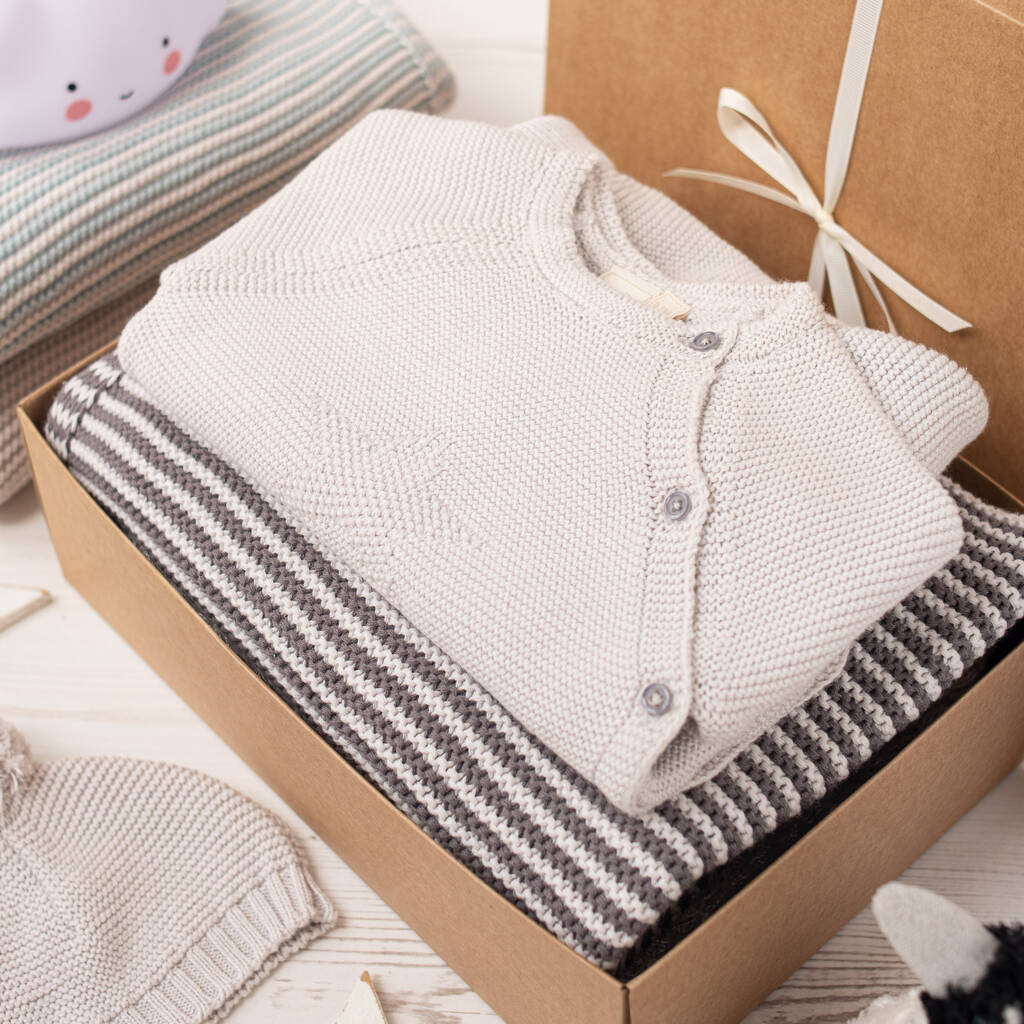 Monochrome Baby Star Outfit And Mini Stripe Blanket Set, 1 of 12