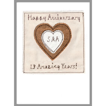 Personalised 7th, 8th Or 19th Wedding Anniversary Card, 6 of 6