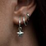 Faceted Star Charm Hoop Earrings, thumbnail 1 of 6
