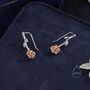 Sterling Silver Rose Flower Crawler Earrings, thumbnail 5 of 10