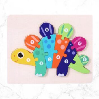 Wooden Jigsaw Set Kids Interactive Toy Birthday Gift Dinosaur, Crocodile Or Giraffe, 9 of 11