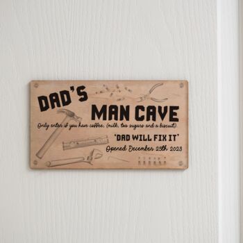 Personalised Diy Tools Man Cave Wooden Door Sign, 2 of 2