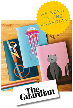 Grumpy British Blue Cat A6 Recycled Paper Notebook, 6 of 8