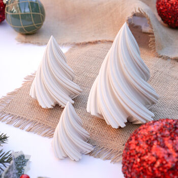 Trio Of Swirl Christmas Trees Decorative Ornament Set, 4 of 5