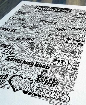 Manchester Music Scene Typography Print, 3 of 12