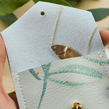 Personalised Recycled Leather Botanical Jewellery Pouch, 3 of 12