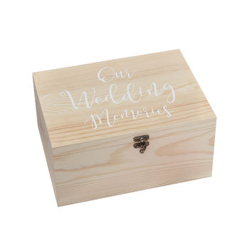 Wedding Wooden Memory Box Keepsake, 3 of 4