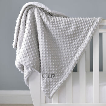 Personalised Grey Bobble Sherpa Baby Blanket, 5 of 8