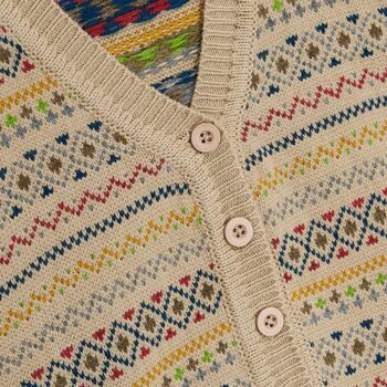 Bloomsbury Fair Isle Cardigan 1940s Style Knitwear, 3 of 4