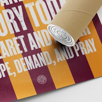 Bradford City 'Claret And Amber' Football Song Print, 3 of 3