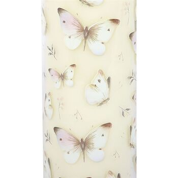 White Butterfly Print Vanilla Tube Candle, 2 of 2