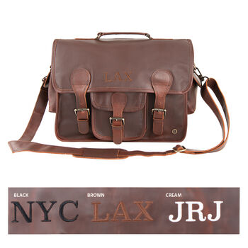 Personalised Leather Harvard Satchel, 7 of 12