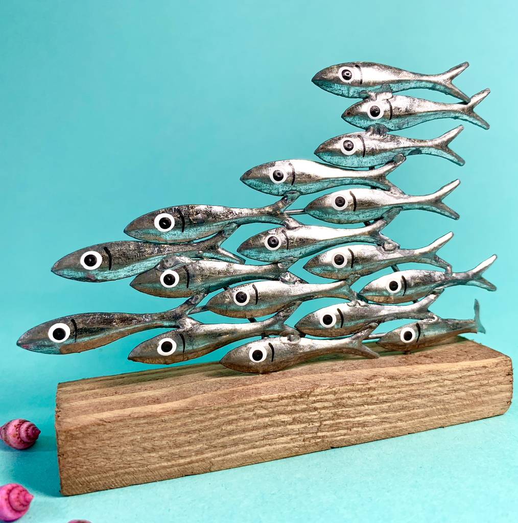 Tin Fish Sculpture By London Garden Trading