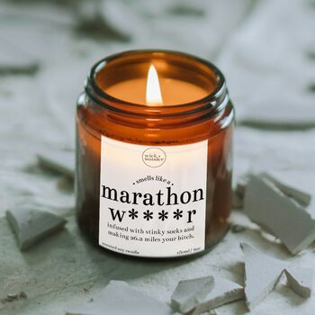 Marathon Runner Gifts, Funny Smells Like A Marathon Candle With Matches, 7 of 11