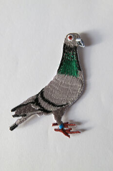 Embroidered Iron On Pigeon Patch, 3 of 7