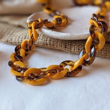 Mustard And Tortoise Shell Chunky Acrylic Glasses Chain, 4 of 6