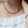 Clara Double Chain Necklace With Lapis Lazuli And Pearls, thumbnail 1 of 4