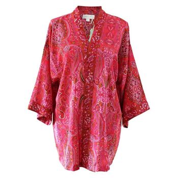 Red And Pink Paisley Viscose Summer Jacket, 4 of 4