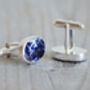 Sodalite Cufflinks Set In Sterling Silver, thumbnail 4 of 4