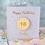 Personalised Birthday Badge Gold Foiled Card, thumbnail 1 of 4