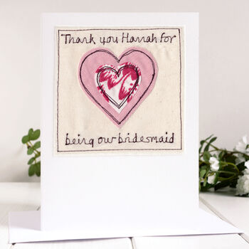 Personalised Heart Thank You Card For Mum Or Her, 9 of 9