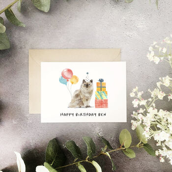 Personalised Ragdoll Cat Birthday Card By Mitzi Prints