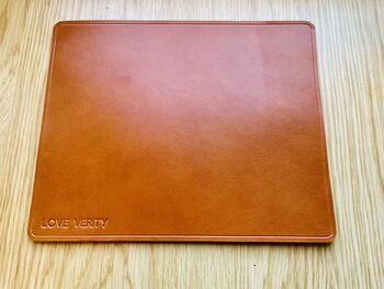 Personalised Leather Mouse Mat, Tan, 2 of 12