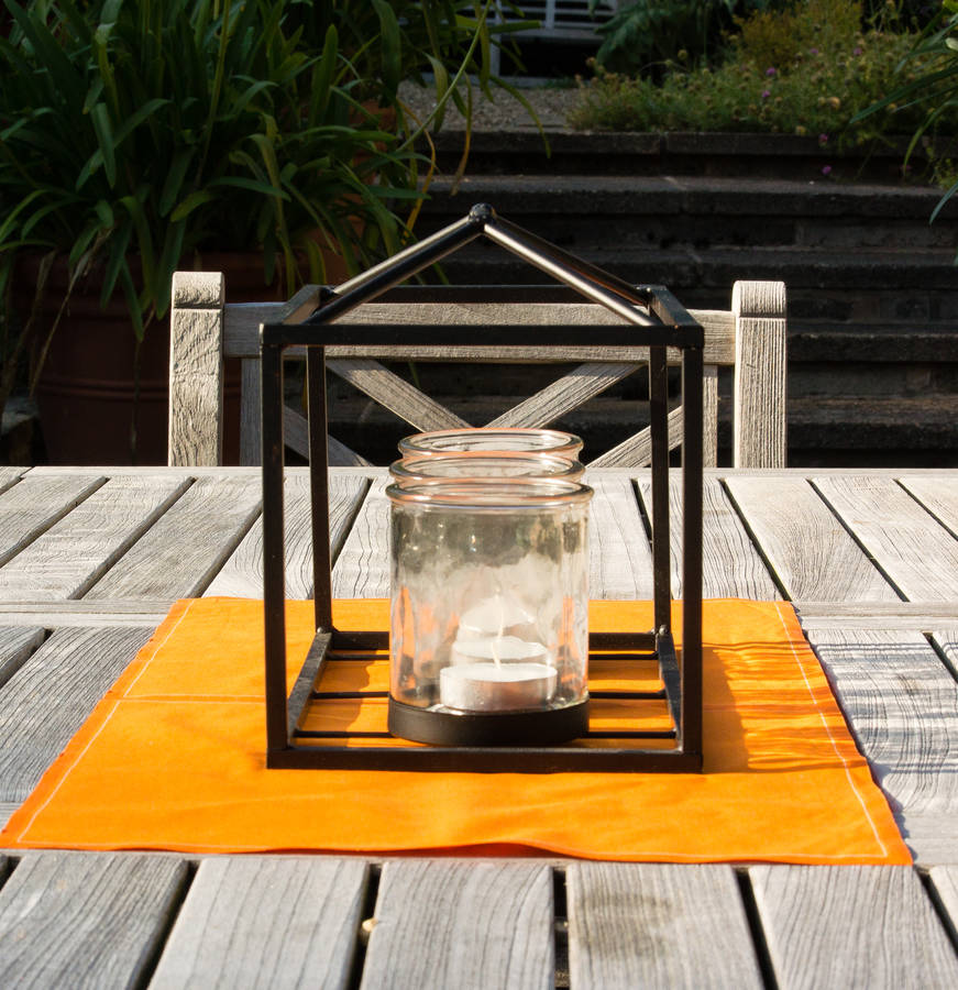 triple metal frame candle holder by ella james