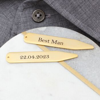 Personalised Silver Or Gold Collar Stiffeners, 2 of 4