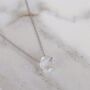 Clear Quartz Teardrop April Birthstone Necklace Silver, thumbnail 1 of 6