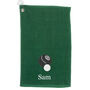 Embroidered Crown Green Bowls Towel With Name And Carabina, thumbnail 6 of 7