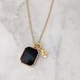 The Duo Black Tourmaline Necklace, 18ct Gold Plated, thumbnail 4 of 11