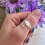 Sterling Silver Feather Leaf Adjustable Stacking Finger Or Thumb Ring, thumbnail 1 of 10