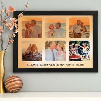 Personalised Framed Gold Metal Photo Collage, 3 of 3