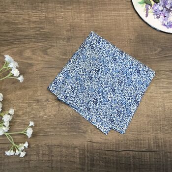 Liberty Cravat And Pocket Square Set For Men And Boys Km Blue, 3 of 6