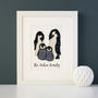 Personalised Penguin Family Embroidered Artwork, thumbnail 2 of 4