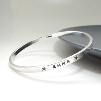Personalised Silver Name Bangle, 3 of 4