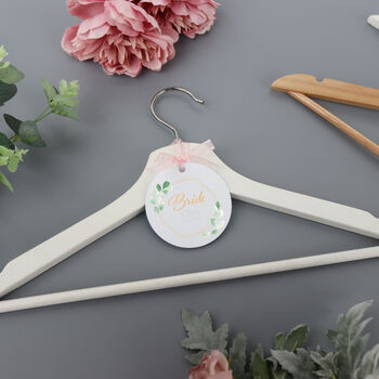 Personalised White Wedding Hanger Tag Botanical, 5 of 6