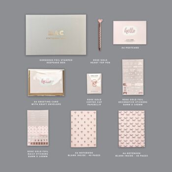 Blush And Rose Gold Stationery Box, 4 of 12