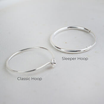 Sterling Silver Textured Triangle Charm Hoops, 3 of 10
