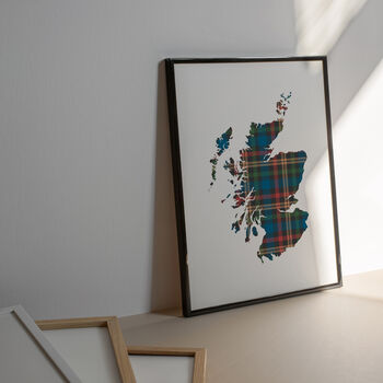 Colourful Tartan Map Of Scotland Print, 3 of 4