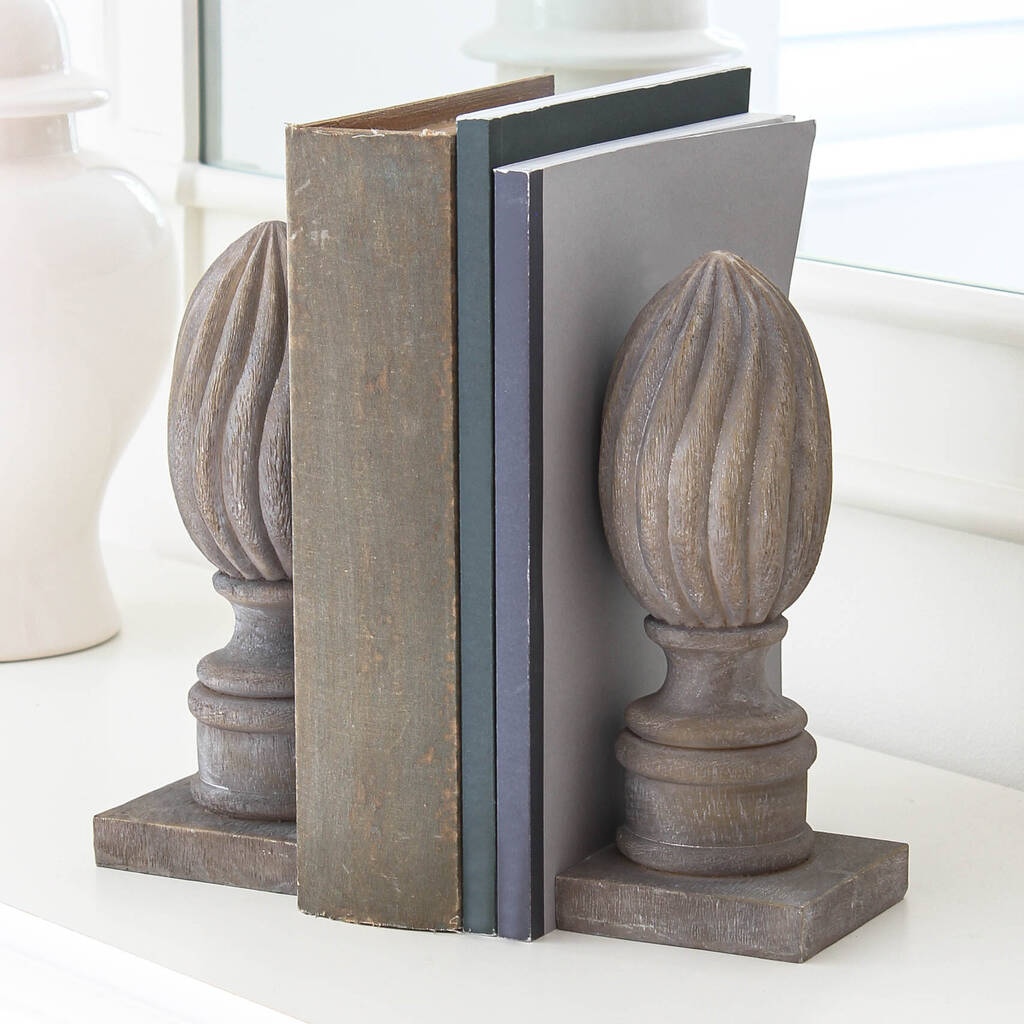 Finial Carved Bookends By Marquis & Dawe