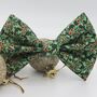 Green And Gold Holly Christmas Dog Bow Tie, thumbnail 9 of 12