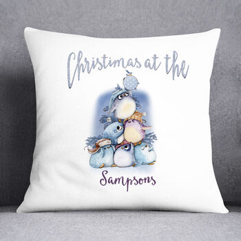 Christmas Penguin Festive Cushion, 3 of 6