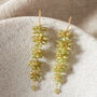 Green Peridot Beaded Waterfall Drop Earrings, thumbnail 5 of 9