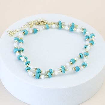 Turquoise And White Bead Necklace, 3 of 3