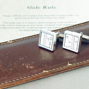 Slide Rule Sterling Silver Cufflinks, 6 of 8